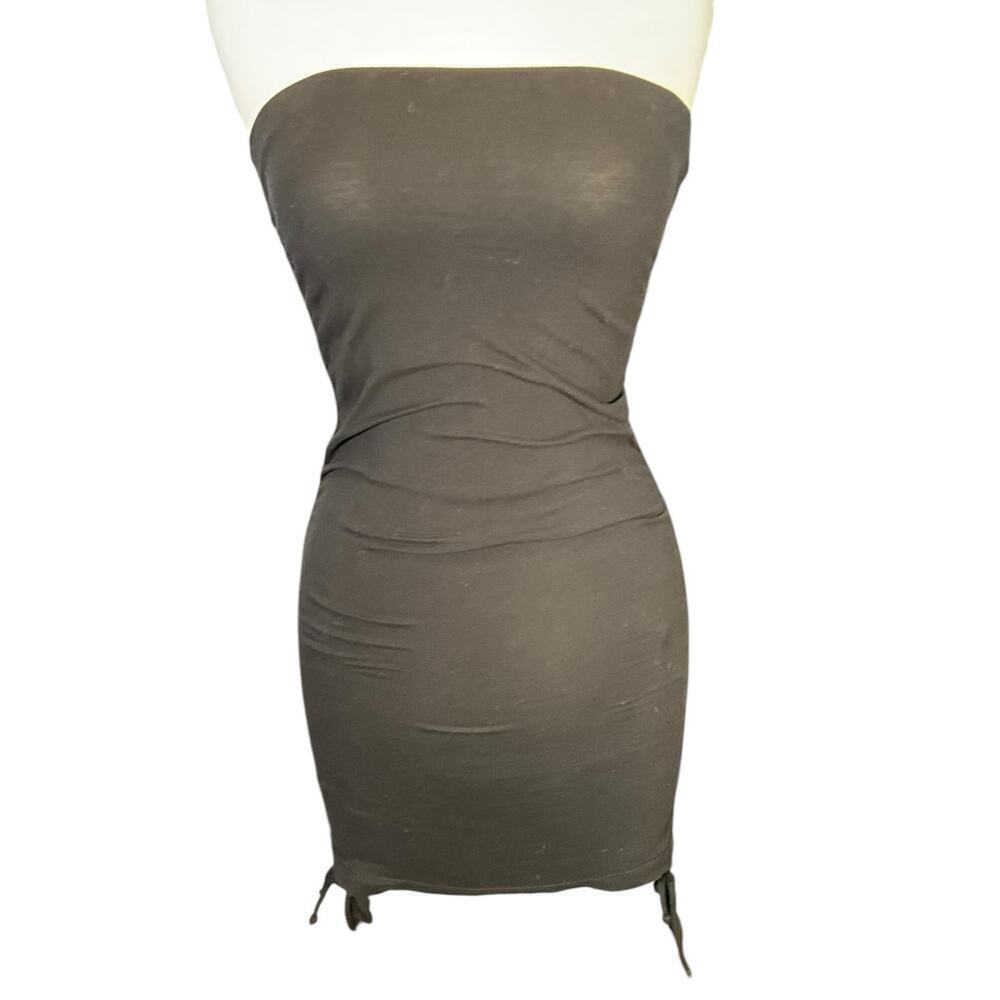 Lanston Strapless Mini Dress Tube Top DrawstRing Sides Light Weight Size Small